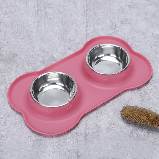 Déversement de bord de petit pain de cuvette d'animal familier de silicone anti portatif et pliable