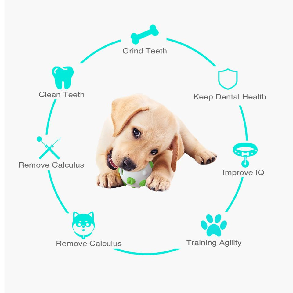 Dog Teething Chew Pet Toy Ball For Dogs Can Be Used For Pet Teeth Cleaning  IQ Training  Exercise, Stress Relief Interactive Entertainment