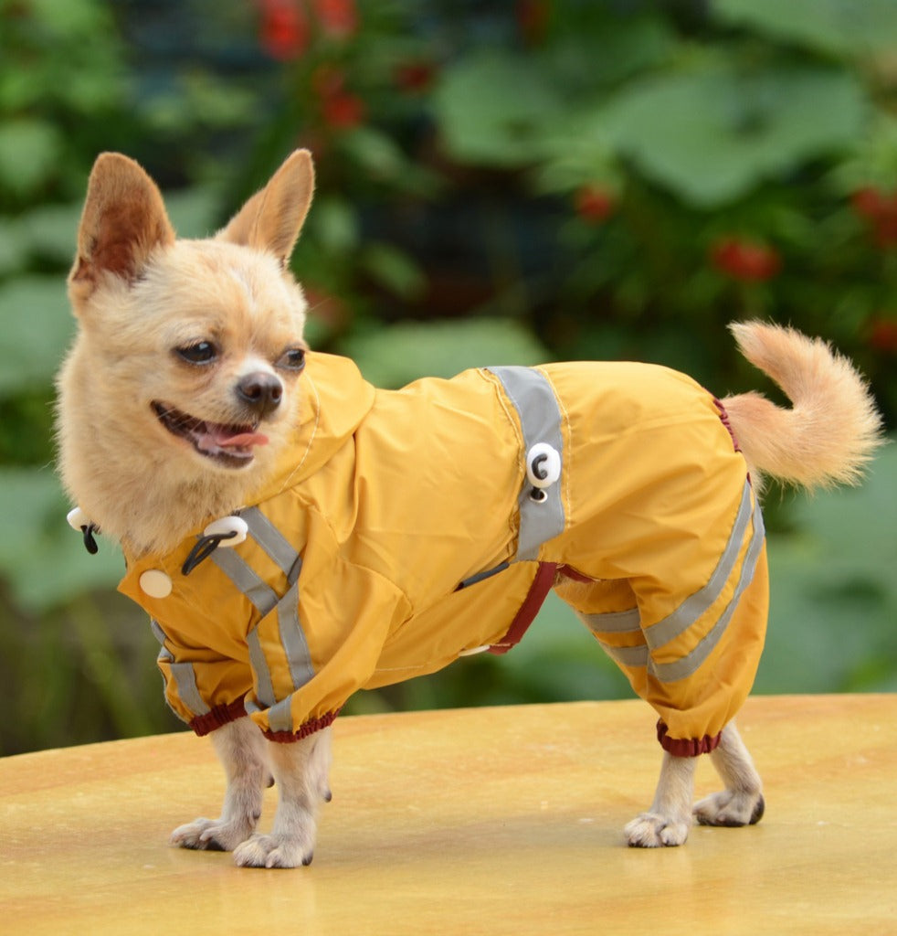 Impermeable perro gato impermeable ropa reflectante sudadera con capucha XS-XXL