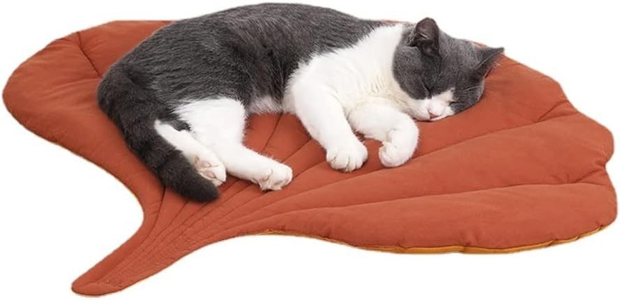 Cat Mattress Leaf Shape Cat Nest Cat And Dog Double-Sided Available Floor Mat Cover Pad Warm And Comfortable Cartoon Cat Bed Indoor Warm Accessories