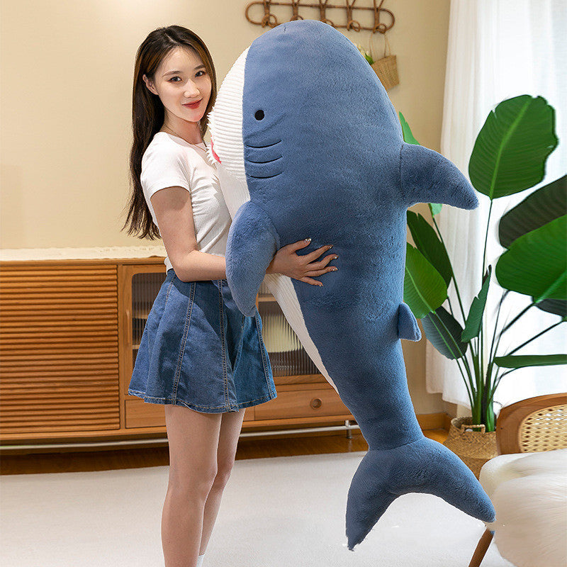 Nouveau coussin en peluche en forme de requin en fourrure de lapin