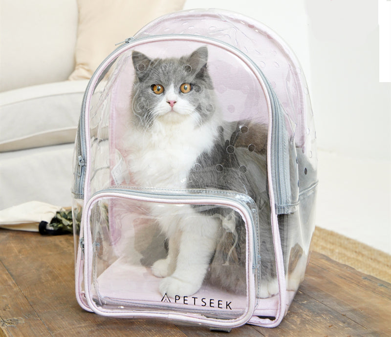 Bolsa para pasear gatos portátil totalmente transparente