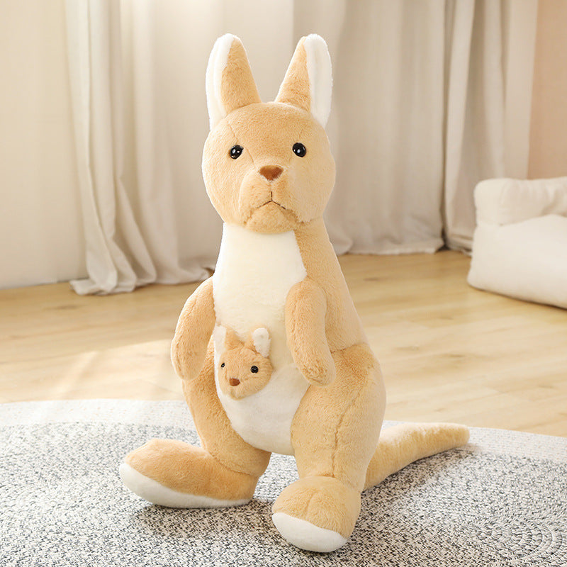 Peluche kangourou mère et enfant en peluche poupée simulation kangourou