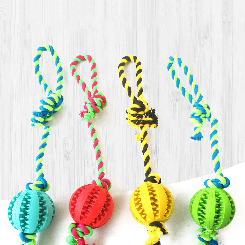 Wear Rope Bite Resistant Dog Cotton Rope Rubber Ball