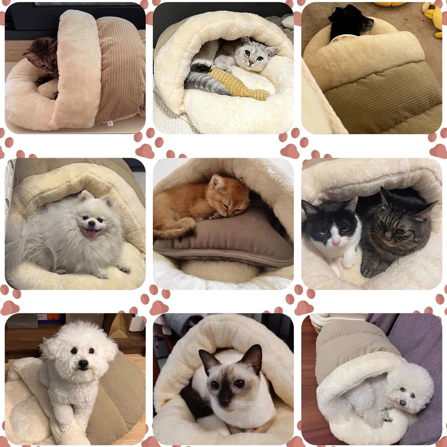 Bed For Dog And Cat Pet Bed Ultra Soft Cute Plush Slipper Cat Cave Bed Anti Slip Warm Pet House Nest Self-Warming Ideal For Indoor Use