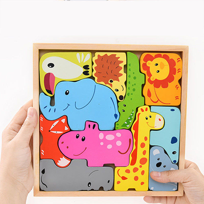 Wooden puzzle animal toy