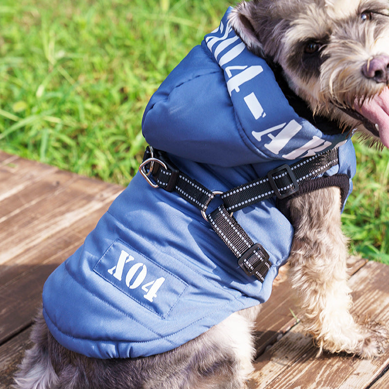 Ropa de invierno para perros Chaqueta impermeable gruesa con forro polar y capucha