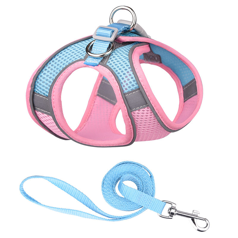 Vest-style Pet Harness Reflective Breathable Dog Hand Holding Rope Leash