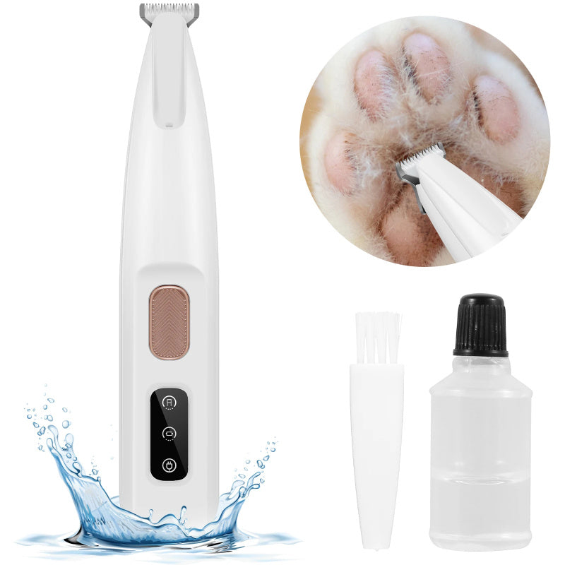 Pets Dog Paw Trimmer With LED Light Fully Waterproof Pet Hair Trimmer With LED Display Dog Clippers For Grooming Widen Blade