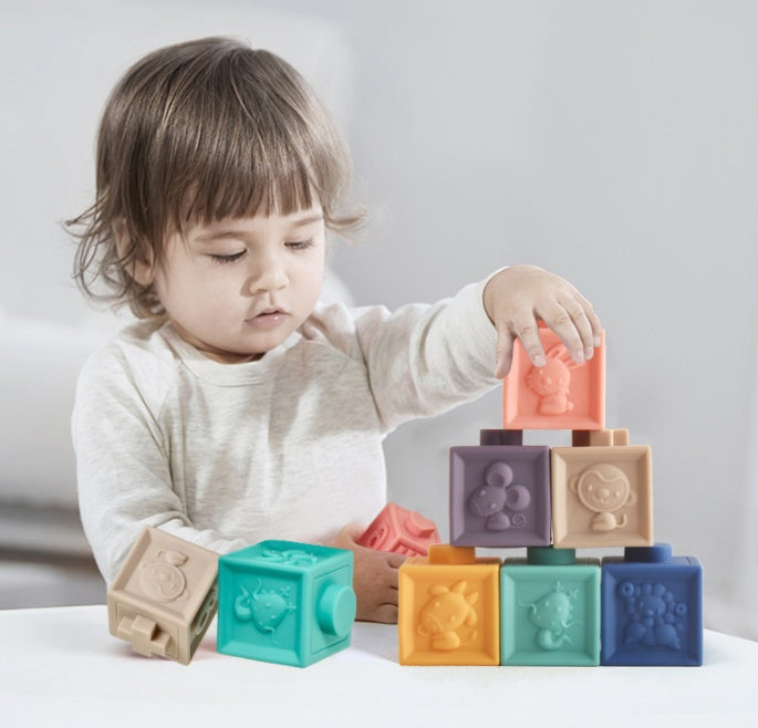 Blocs de construction souples en relief d'animaux