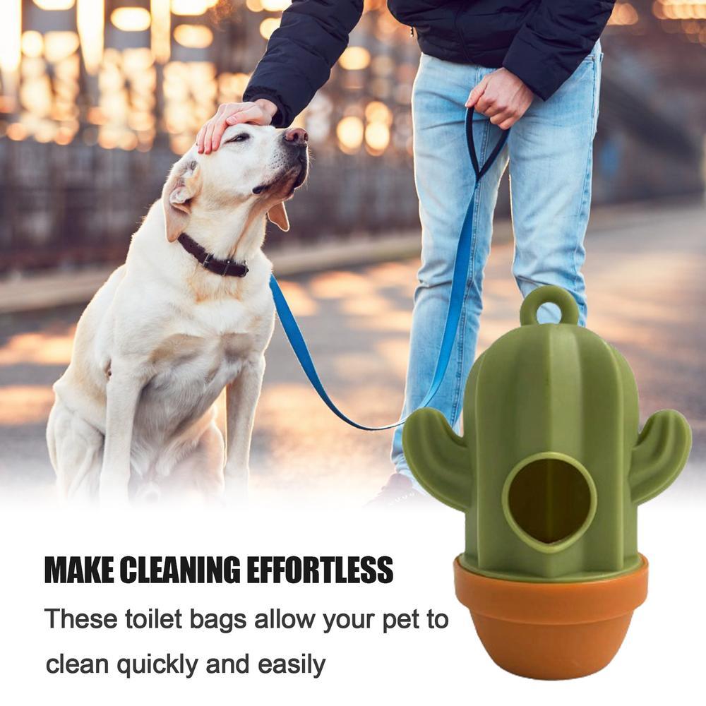 1Pcs Cactus Shaped Poop Bag Dispenser Pet Dog Waste Bag Holder Plastic Garbage Bag Dispenser Carrier Case Disposal Bag Dispenser