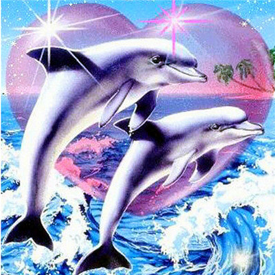 All Square Round Diamond 5D DIY Diamond Painting Animal Dolphin Lover 3D Embroidery Cross Stitch 5D Home Decoration Gift