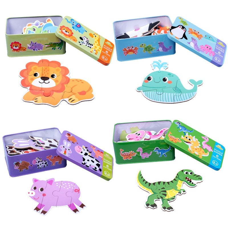 Irregular Block Cartoon Animal Traffic Dinosaur Puzzle Toy