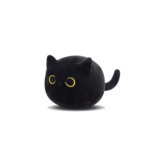 Peluche de gato negro esponjoso, animal de peluche, almohada suave para la siesta, cojín para decoración del hogar, regalo de cumpleaños creativo para niños 