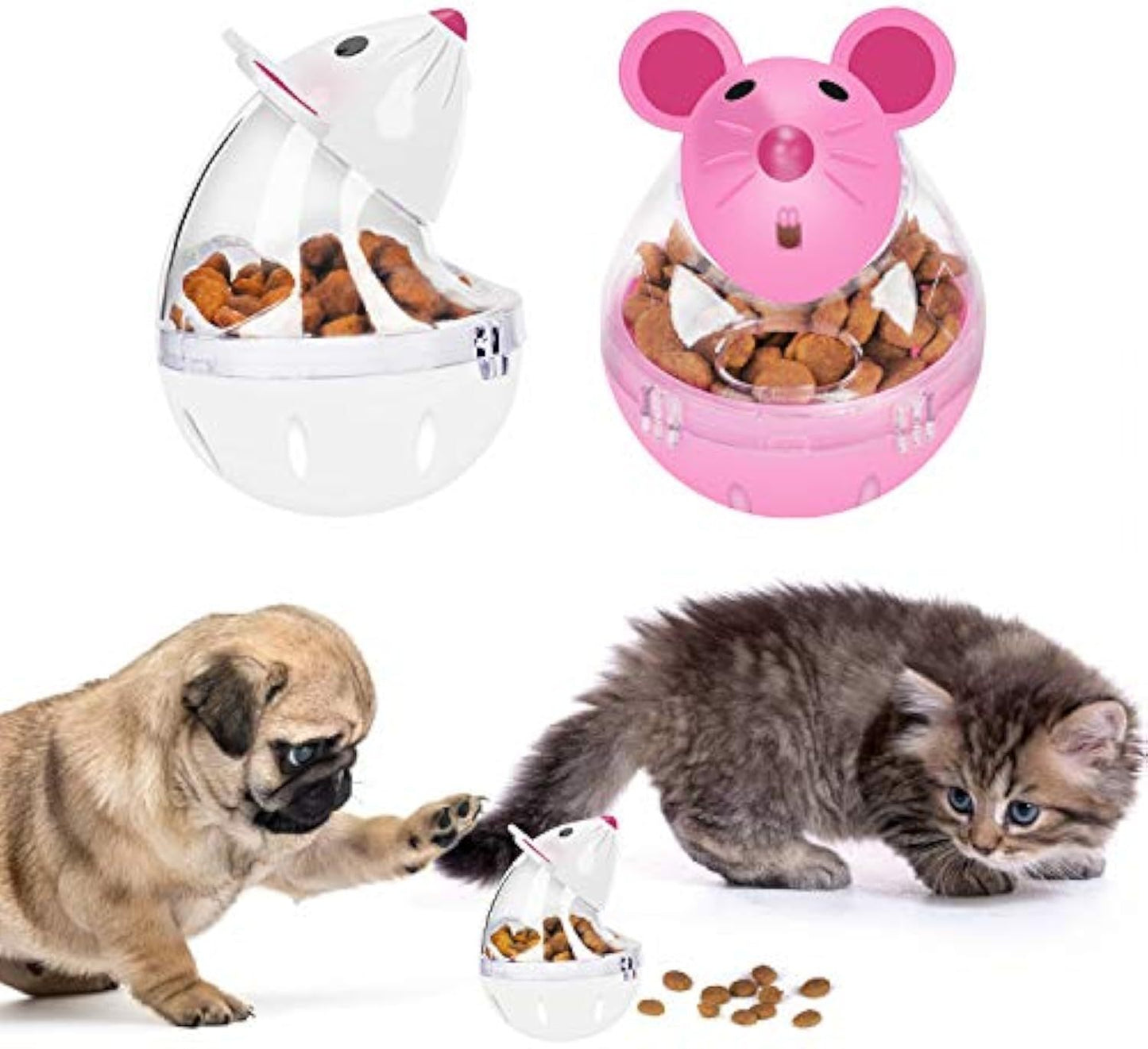 Cat Food Ball Slow Feed Mice Tumbler Shaped Pet Treat Ball Cat Food Toy Ball Pet Food Ball Cat Feeder