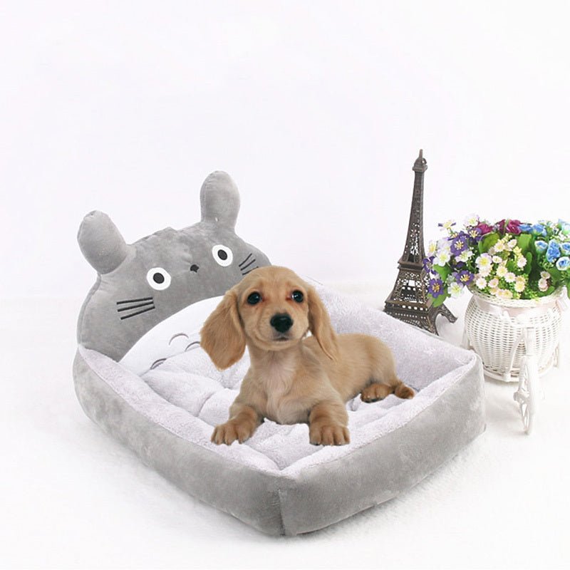 Lit pour chiot et chat en hiver, chaud, lavable, dessin animé, pour petits chiens et chats, produits pour animaux de compagnie, accessoires 