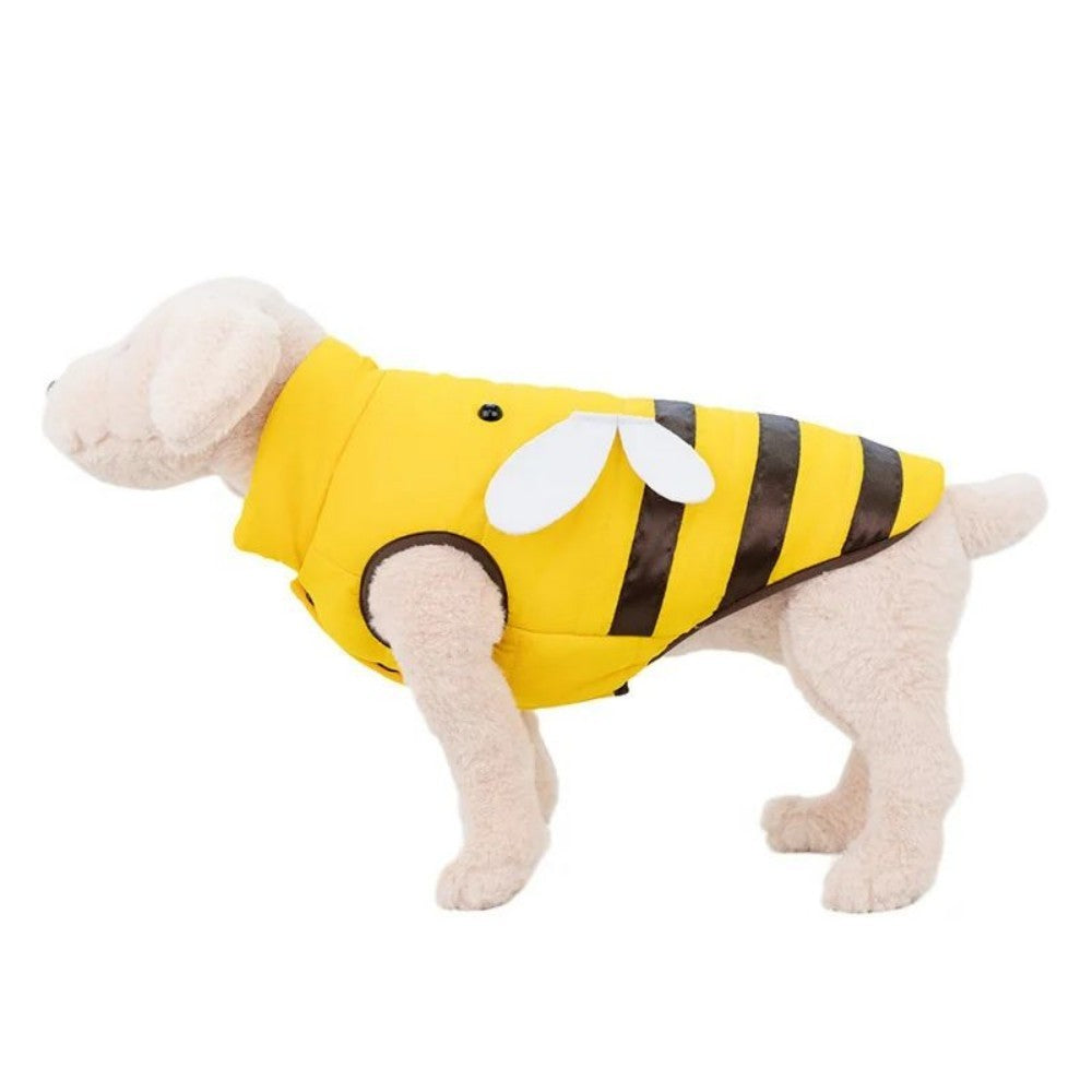 Warmly Dog Coat Cute Bees Pets Costume Outfit Winter Dogs Clothes For Cold Weather Small Medium Large Dogs Jacket