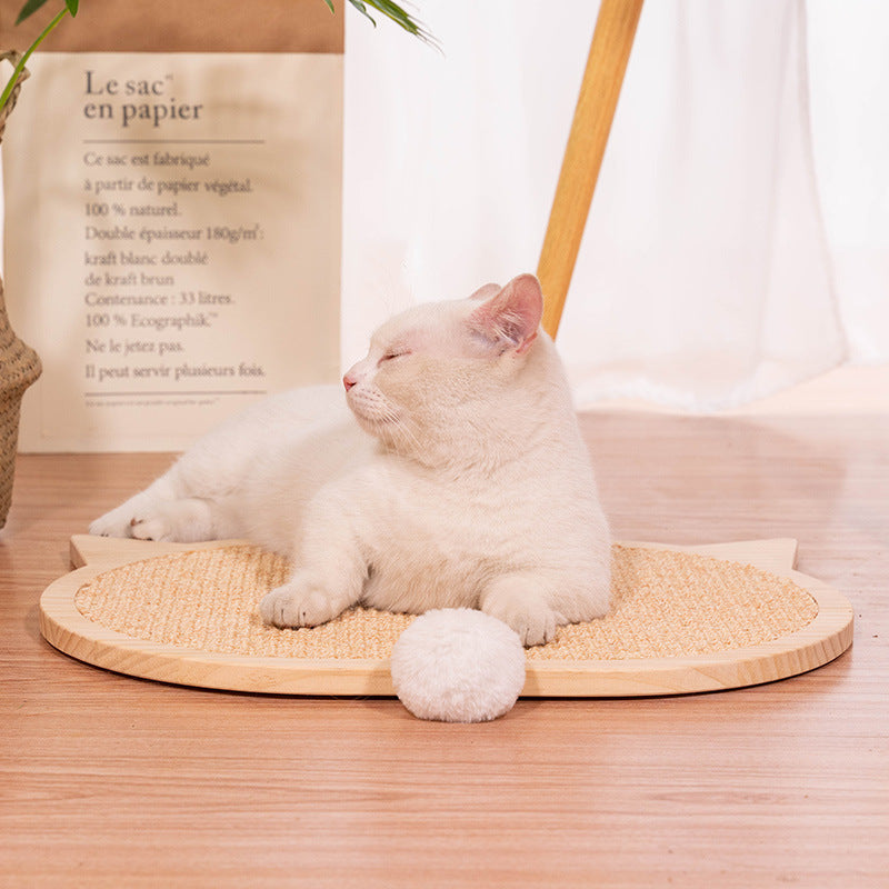 Rascador para gatos de madera maciza de sisal y afilador de garras