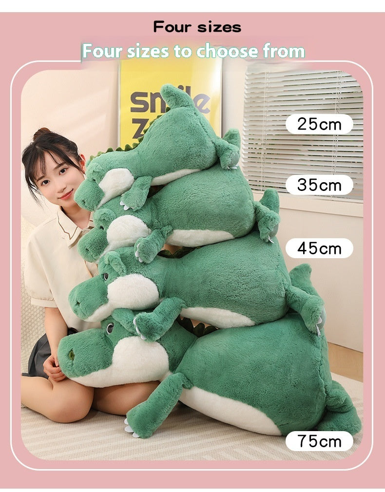 Dinosaurio tumbado, niño sonriente, durmiendo, soporte para piernas, abrazo para dormir, muñeca, niña, estudiante, lindo juguete de peluche