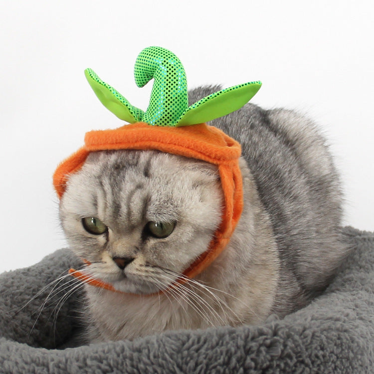 Accesorios de disfraz de gatos domésticos para Halloween, decoración creativa de hojas verdes con forma de calabaza, ropa de Cosplay, suministros de ropa para vacaciones