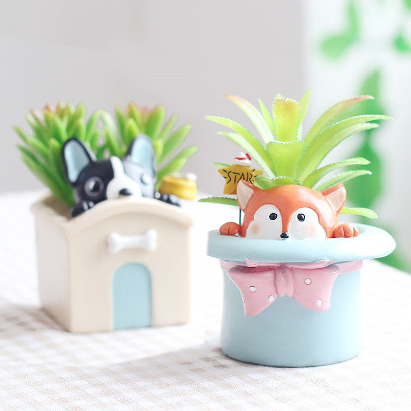 Animal cartoon flower pot