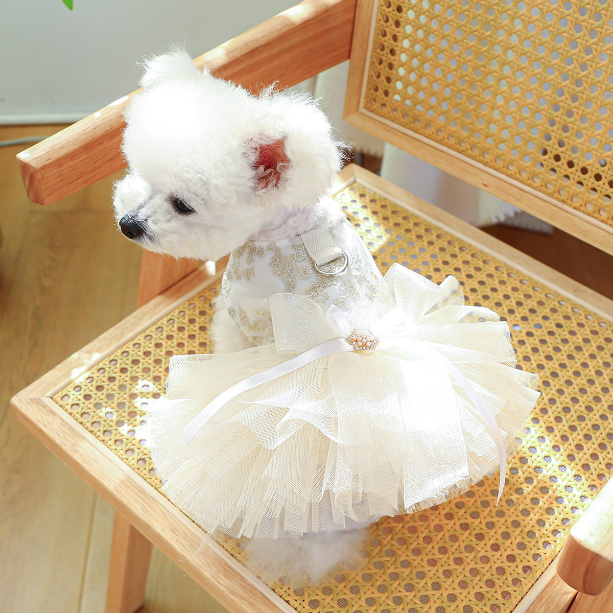 Vestido de novia fino para perros y gatos de primavera y verano