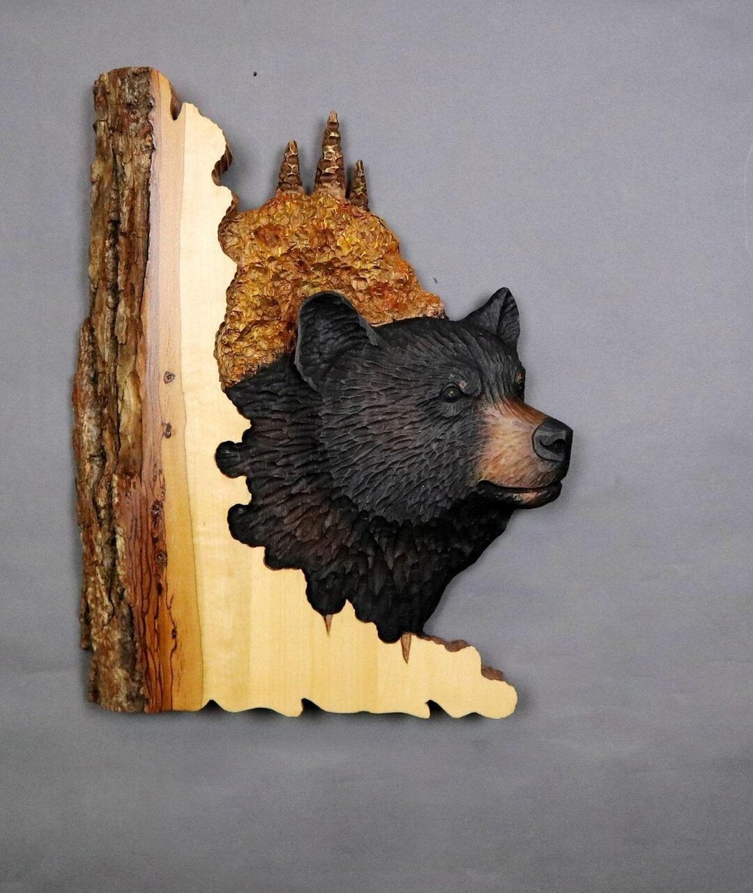 Wooden Plane Animal Carved Artwork Wall Decoration