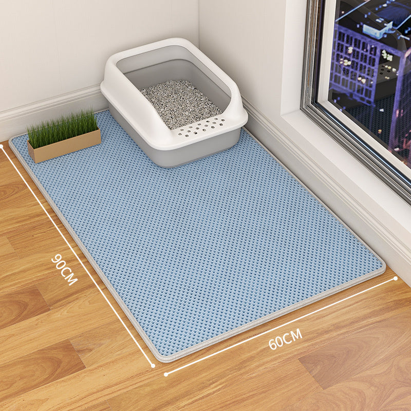 Tapis de litière pour chat double couche imperméable pour piège à urine, tapis de toilette antidérapant facile à nettoyer, tapis à gratter pour chat, grands tapis pour pieds 