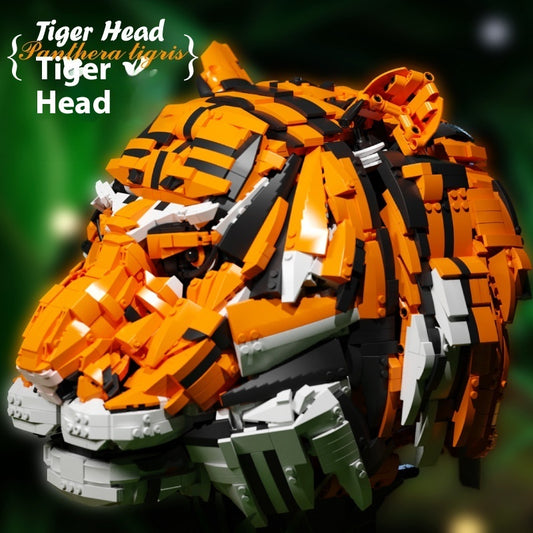 Tiger Head Building Blocks Decoration Assembled Animal Model Faucet Creative Toys