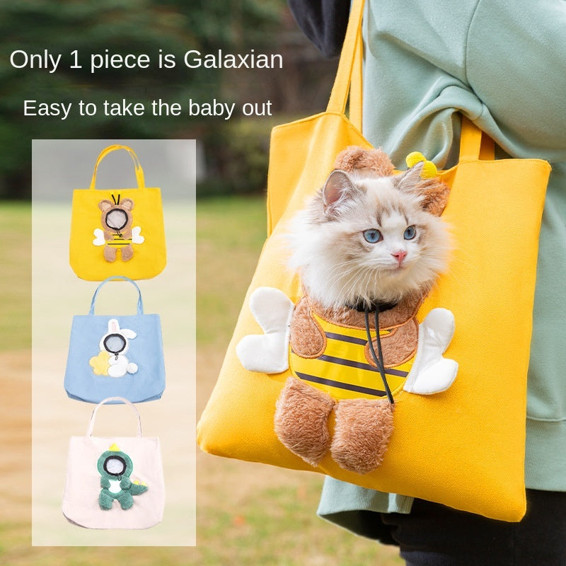 Sac de transport pour chat et chien Little Bee Design, sac portable et respirant, souple, avec fermetures éclair de sécurité, sac à main pour animaux de compagnie