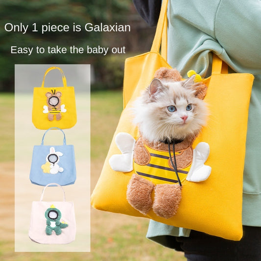 Bolsas de transporte para perros y gatos con diseño de abeja pequeña, bolsa transpirable portátil, suave, con cremalleras de seguridad, bolso de mano para viajes al aire libre para mascotas