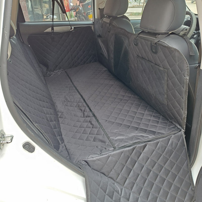 Estera para mascota de coche con soporte de carga alargada rodeada impermeable de tela Oxford 600D