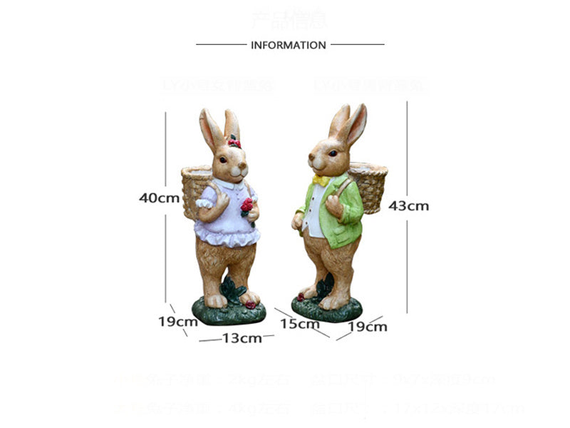 Animal Flower Pot Decoration Rabbit Creative Cute