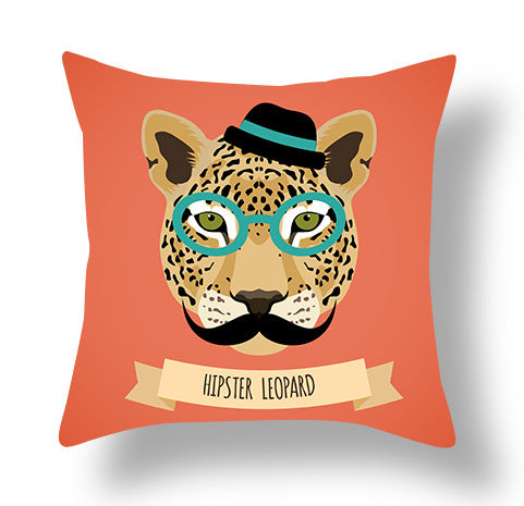 Animal Creative Home Short Plush Printing Cushion Cover