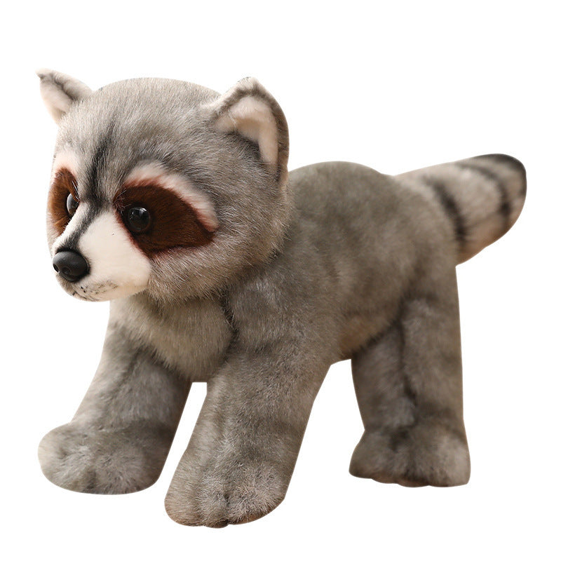 Simulación lindo peluche mapache zorro muñeca juguetes animales favoritos de los niños