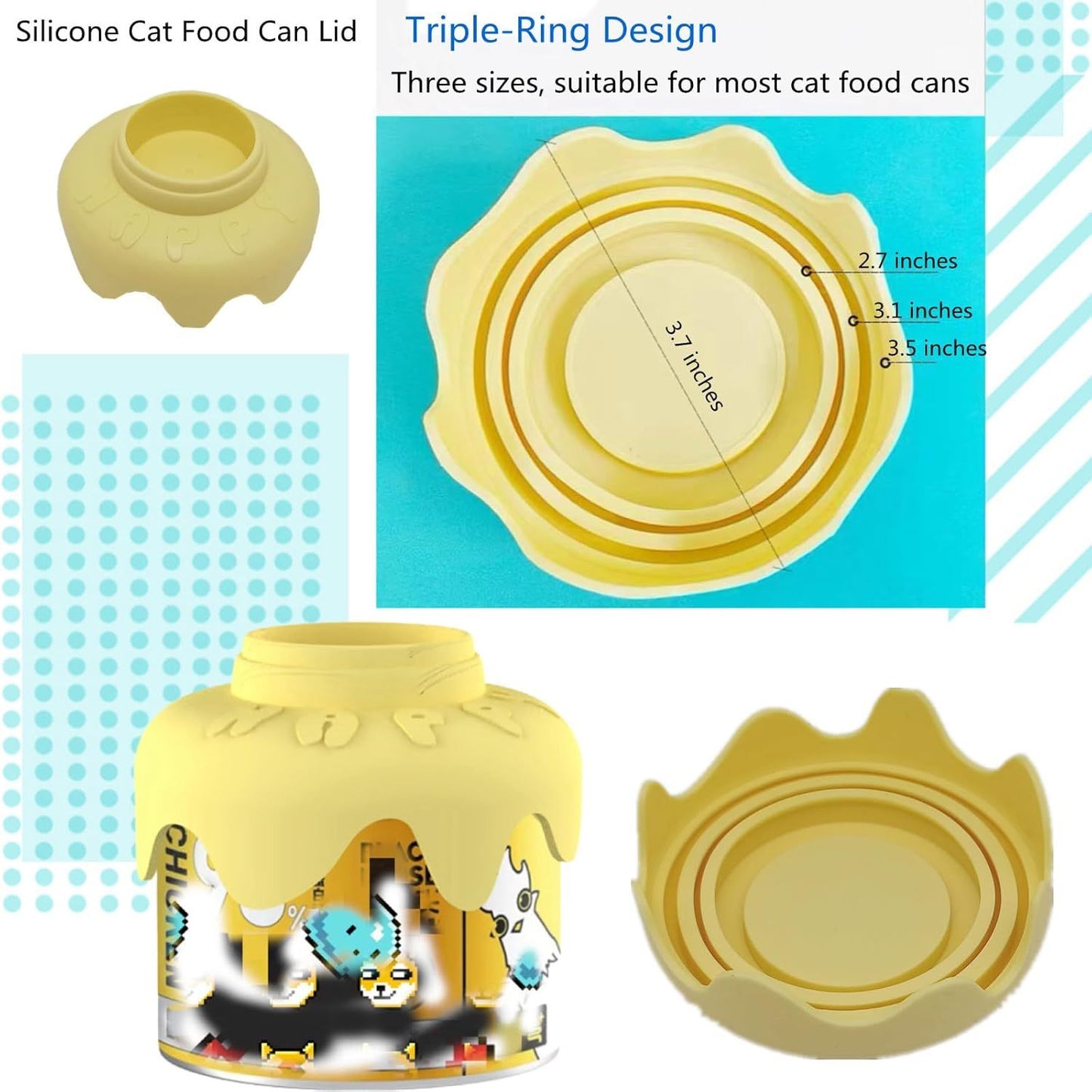 Cat Birthday Party Supplies  Cat Birthday Cake Bowl Includes Cat Slow Feeder Bowl Cat Food Bowl Pet Food Can Cover Silicone Can Lids Cat Feeding Spoon