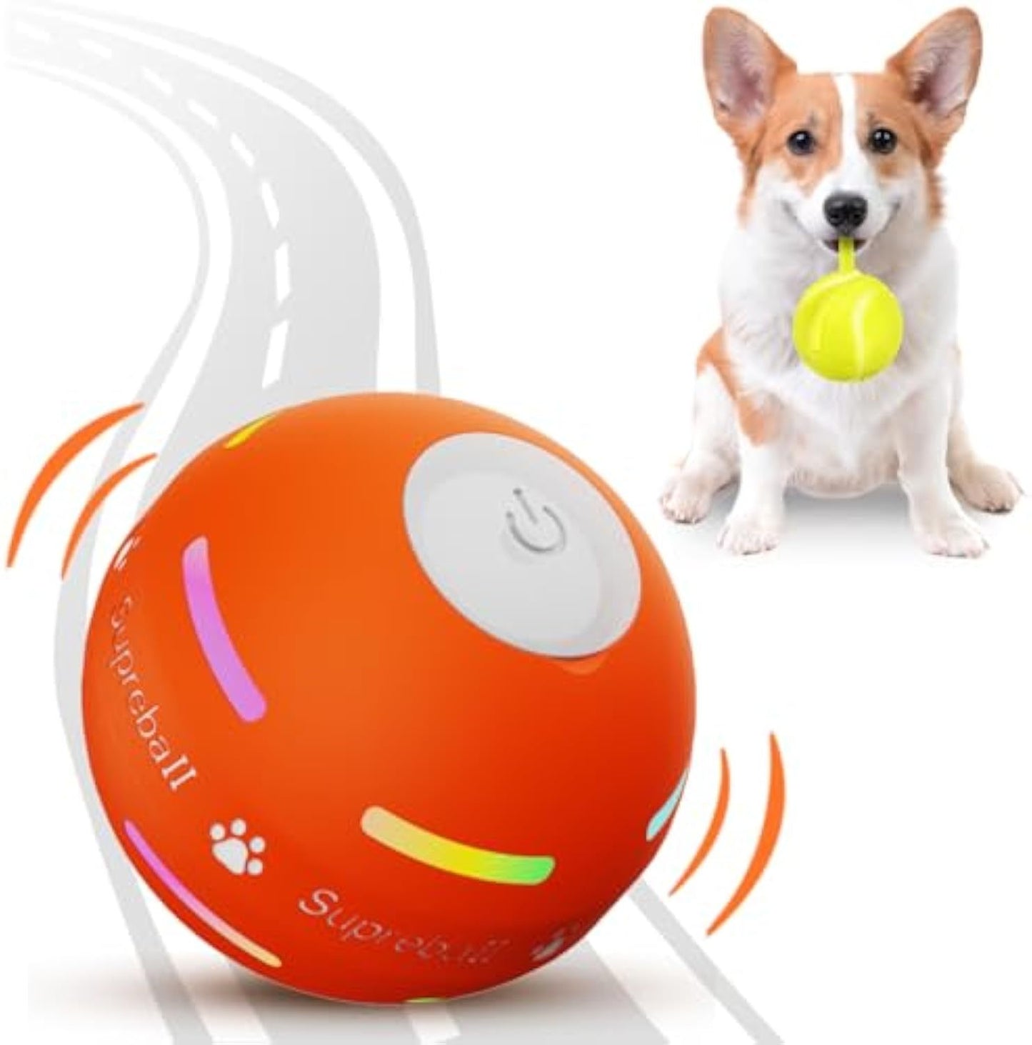 Juguetes interactivos para perros, pelota para perros, pelota rodante automática activada por movimiento duradero, juguetes para perros pequeños, medianos y grandes, recargable por USB