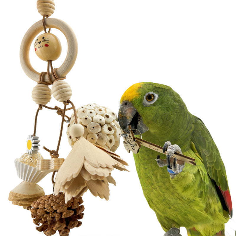 Parrot Natural Ricepaperplant Pith Ball Safety Plant Gnawing Molar Toy