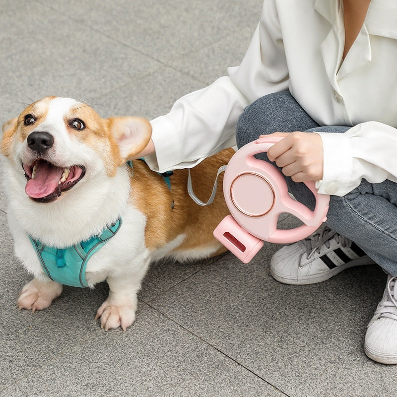 Automatic Retractable Dog Hand Holding Rope LED Lighting