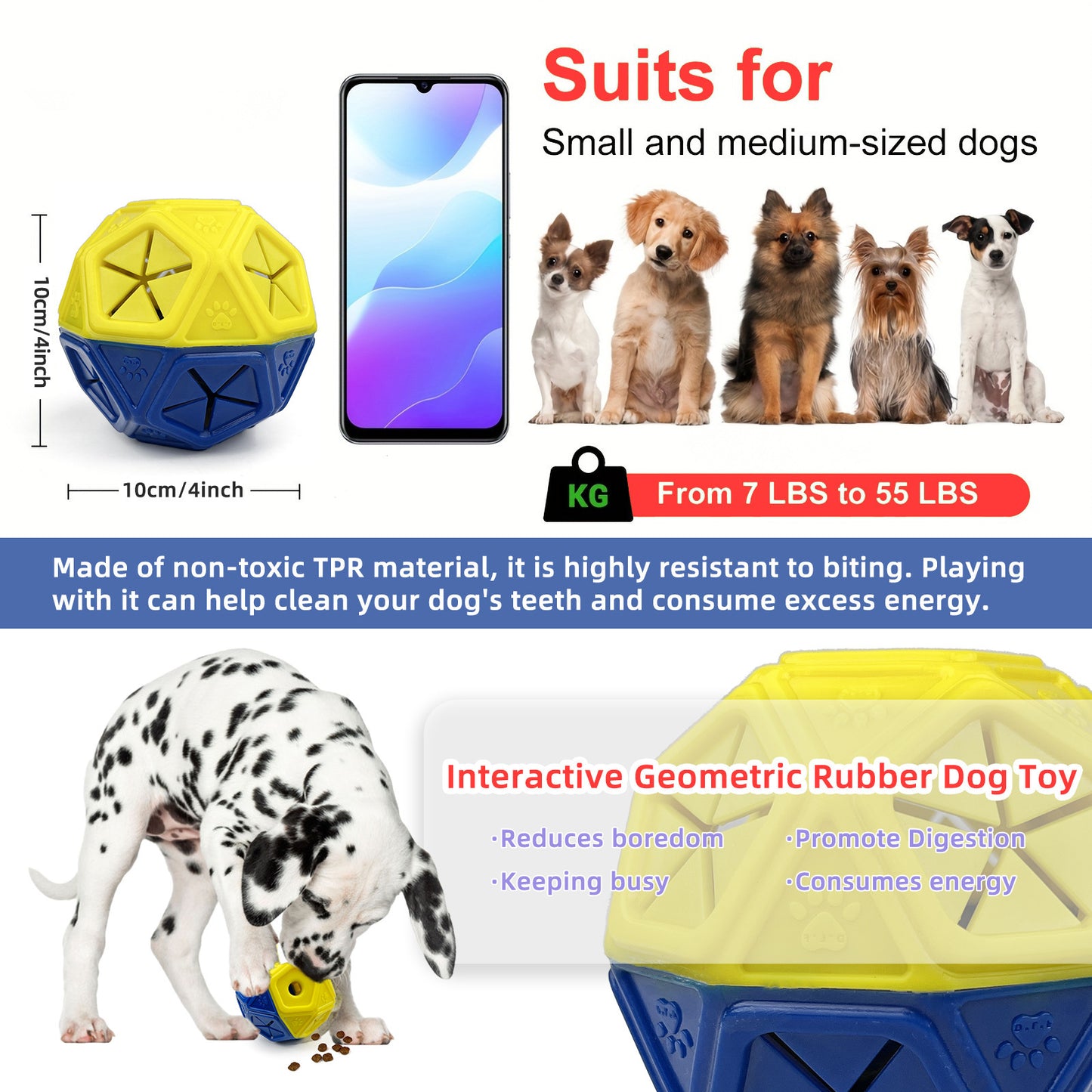 Dog And Pet Toy Ball Bite Resistant Leaking Food Ball Interactive Indoor And Outdoor Puzzle Hollow Ball