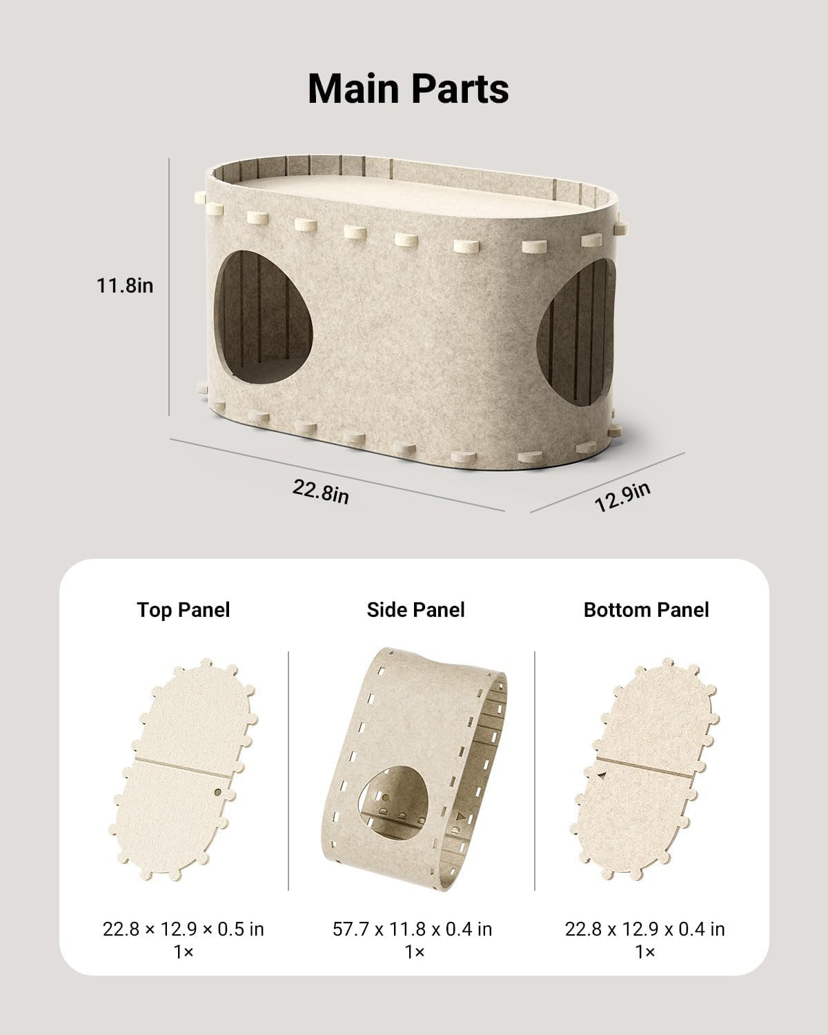 Casa para gatos de interior, cama para gatos, cueva para múltiples arañazos, cuevas para gatos Peekaboo, cama plegable con túnel para gatos 