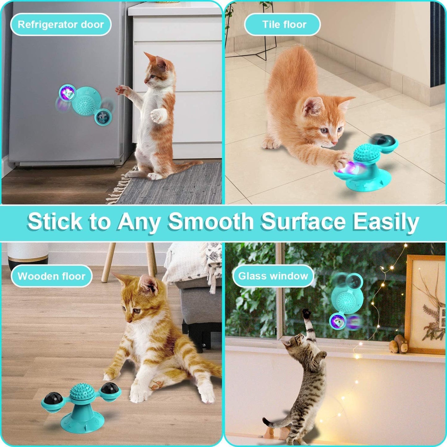 Animal Doll  Stuffed Cat Pet  Catnip Grass Toy Interactive Windmill Cat Toys With Catnip  Cat Toys For Indoor Cats Funny Kitten Toys With LED Light Ball Suction Cup Cat Nip Toy For Cat Chew Exerc