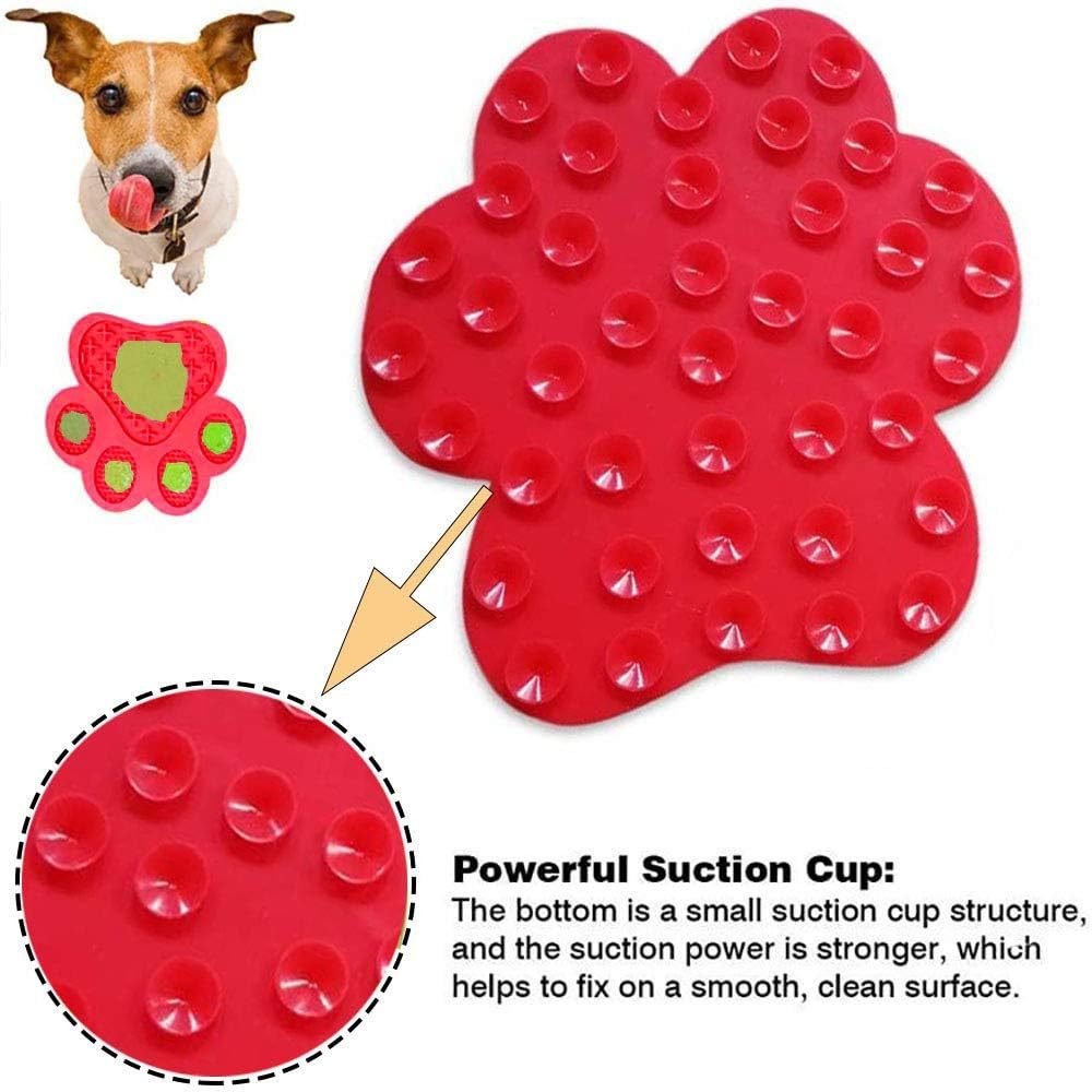 Tapis à lécher pour chien contre l'anxiété, gamelles pour chien à alimentation lente au beurre de cacahuète, tapis à lécher pour chien avec forte aspiration au mur pour le bain, le toilettage et le dressage des animaux de compagnie