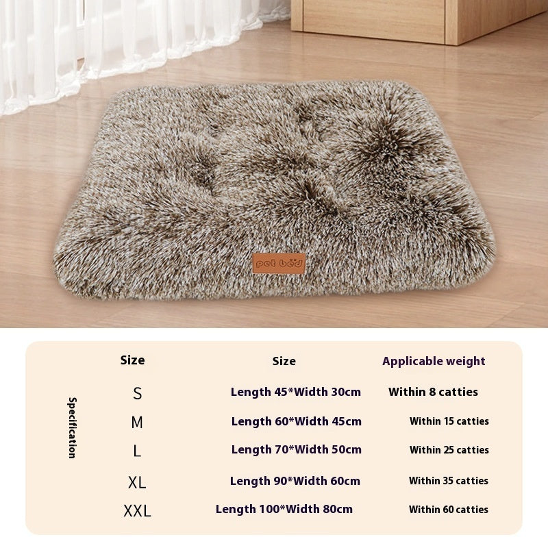 Autumn And Winter Thick Warm Pet Cushion Mat Cat Kennel Breathable Comfortable Plush Mattress Special