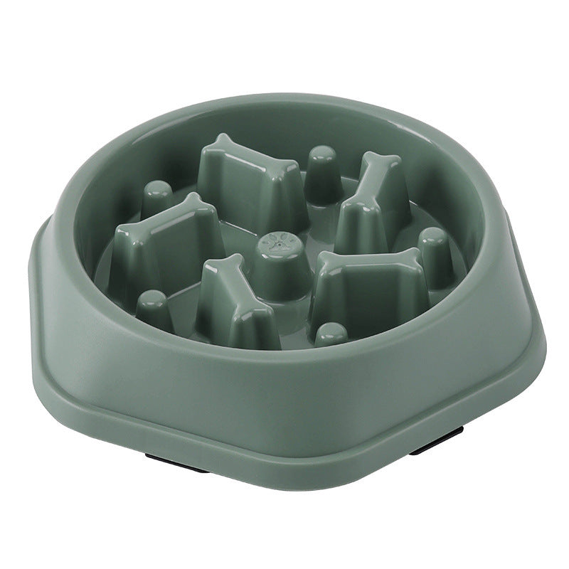 Anti-choke Pet Bowl New Anti-tumble Dog Bone Slow Food Single Bowl