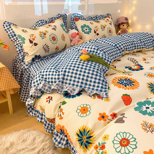 American Style Garden Style Sunflower Quilt Suit