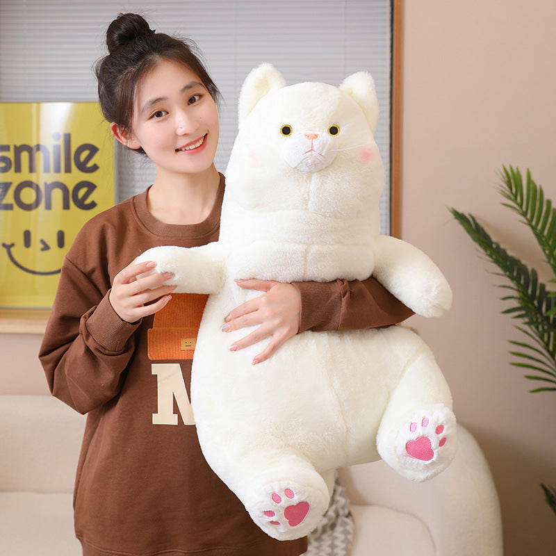 Cute Lazy Big White Cat Plush Toy