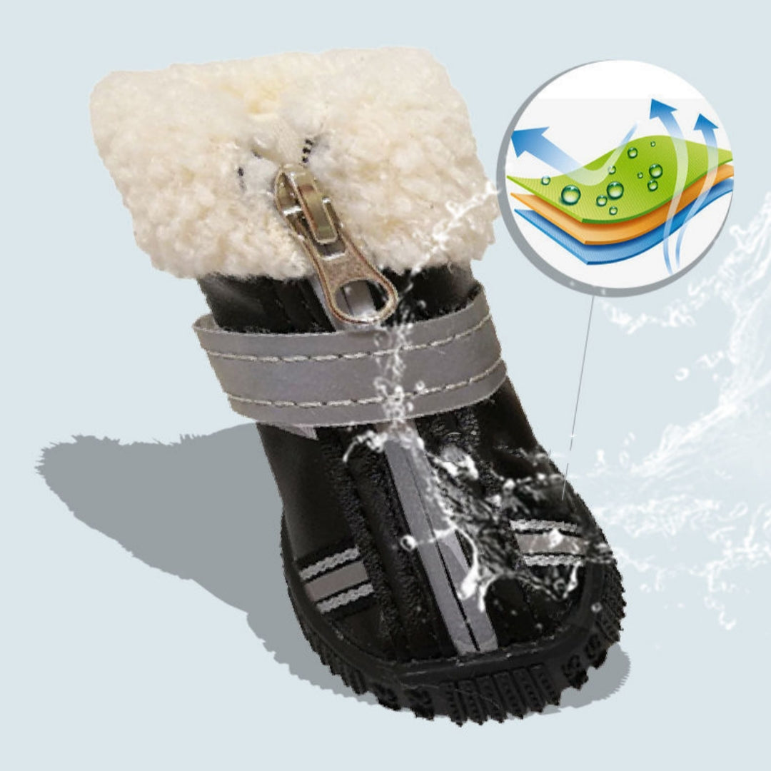 Cachorro impermeable cálido con botas de nieve de invierno antideslizantes y resistentes al desgaste de terciopelo