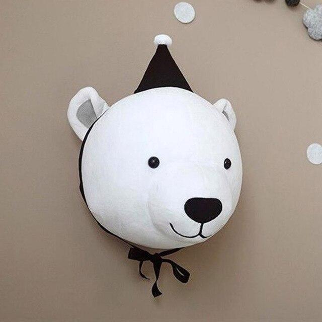 Ins animal head wall decoration cloth children''s room wall decoration Nordic creative bedroom wall hanging