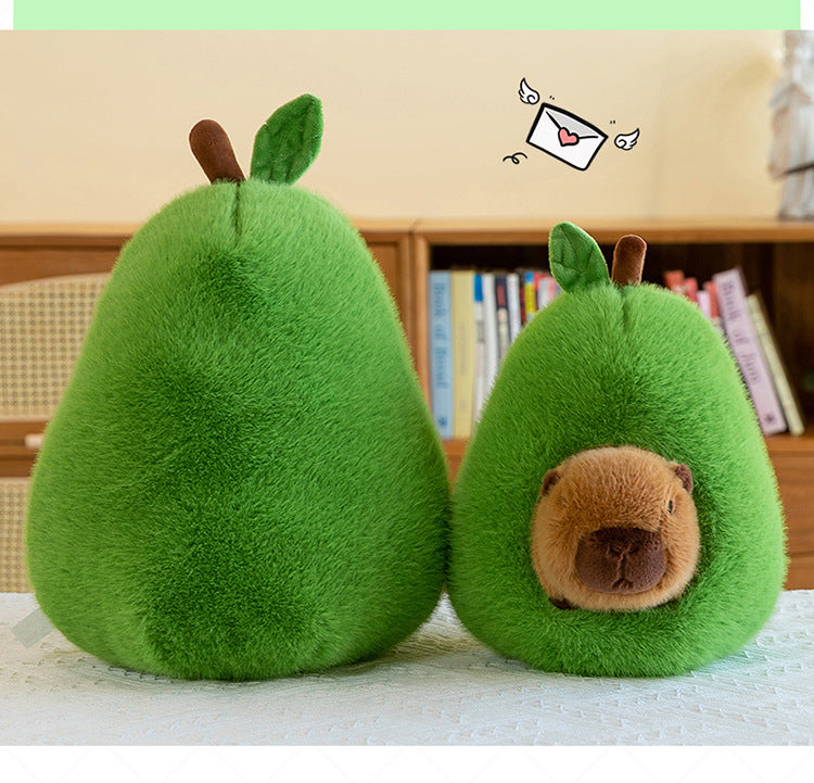 Almohada de carpincho de aguacate de peluche